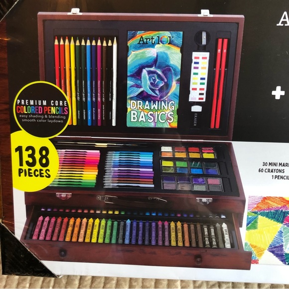 ART 101 BUDDING ARTIST - NWT 138-piece art set in wooden box. Unopened! - Picture 11 of 15